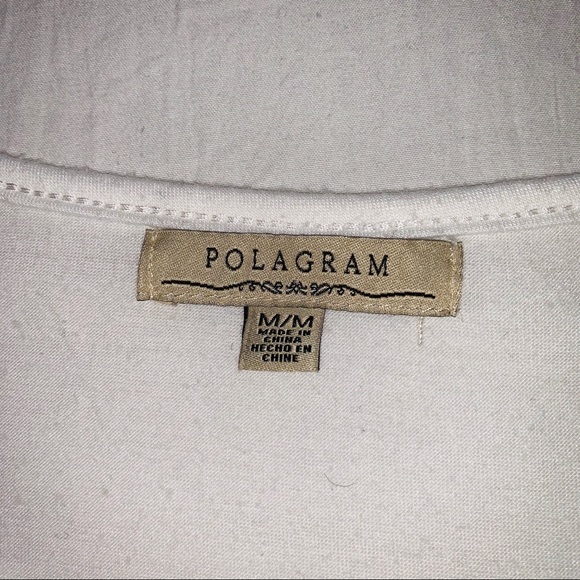 POLAGRAM White Embroidered Short Sleeve Tee Shirt - Picture 4 of 5